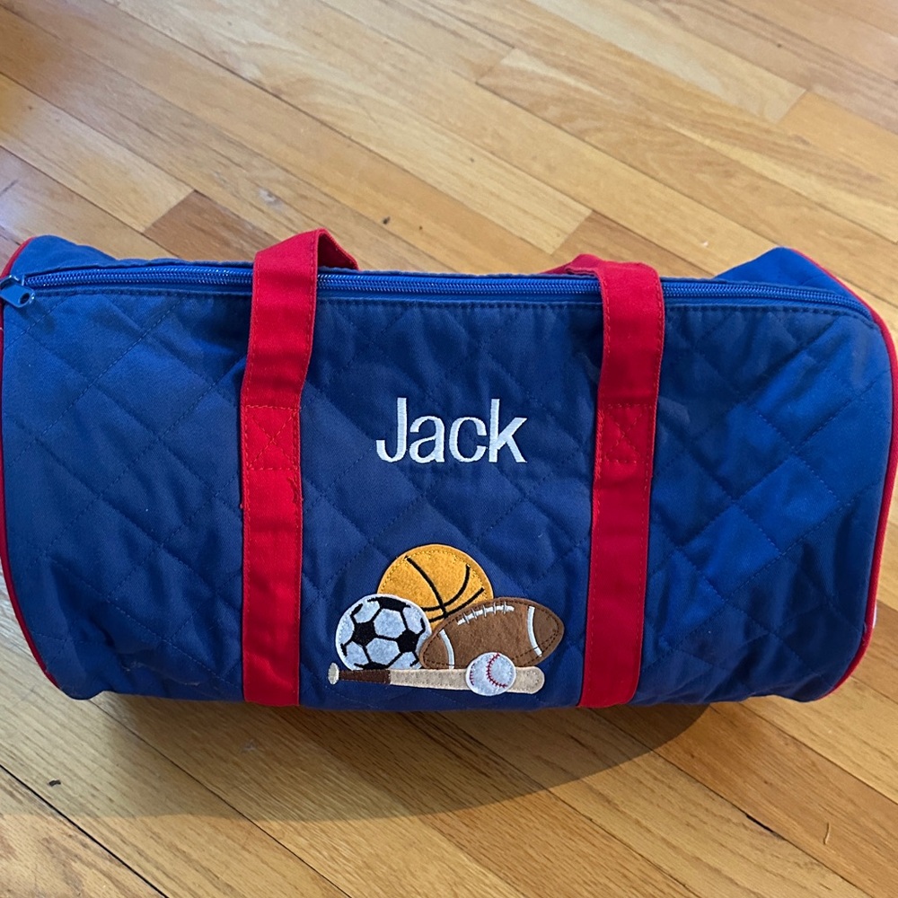 Blue Quilted Sports Duffle Bag personalized “Jack”